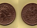 Moneda Nacional - 2 Centavos - Argentina - 1890 - Bronce - KM# 33 - 30 mm - 0